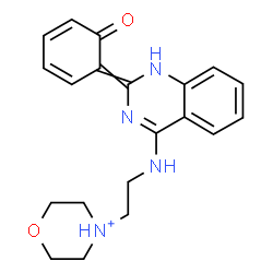 ChemSpider 2D Image | 4-(2-{[2-(6-Oxo-2,4-cyclohexadien-1-ylidene)-1,2-dihydro-4-quinazolinyl]amino}ethyl)morpholin-4-ium | C20H23N4O2