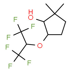 ChemSpider 2D Image | 5-[(1,1,1,3,3,3-Hexafluoro-2-propanyl)oxy]-2,2-dimethylcyclopentanol | C10H14F6O2