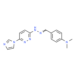 ChemSpider 2D Image | 4-({[6-(1H-Imidazol-1-yl)-3-pyridazinyl]hydrazono}methyl)-N,N-dimethylaniline | C16H17N7