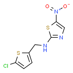 ChemSpider 2D Image | N-[(5-Chloro-2-thienyl)methyl]-5-nitro-1,3-thiazol-2-amine | C8H6ClN3O2S2