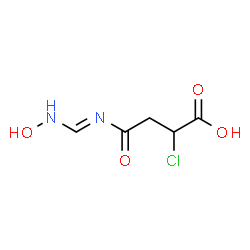 ChemSpider 2D Image | 2-Chloro-4-{(E)-[(hydroxyamino)methylene]amino}-4-oxobutanoic acid | C5H7ClN2O4