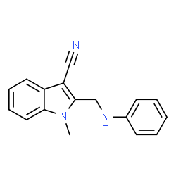 ChemSpider 2D Image | 2-(Anilinomethyl)-1-methyl-1H-indole-3-carbonitrile | C17H15N3