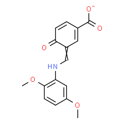 ChemSpider 2D Image | 3-{[(2,5-Dimethoxyphenyl)amino]methylene}-4-oxo-1,5-cyclohexadiene-1-carboxylate | C16H14NO5