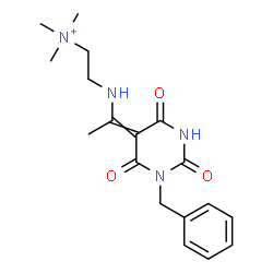 ChemSpider 2D Image | 2-{[1-(1-Benzyl-2,4,6-trioxotetrahydro-5(2H)-pyrimidinylidene)ethyl]amino}-N,N,N-trimethylethanaminium | C18H25N4O3