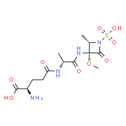 ChemSpider 2D Image | D-gamma-Glutamyl-N-[(2S,3R)-3-methoxy-2-methyl-4-oxo-1-sulfo-3-azetidinyl]-D-alaninamide | C13H22N4O9S