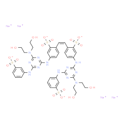 ChemSpider 2D Image | Tetrasodium 2,2'-[(Z)-1,2-ethenediyl]bis[5-({4-[bis(2-hydroxyethyl)amino]-6-[(3-sulfonatophenyl)amino]-1,3,5-triazin-2-yl}amino)benzenesulfonate] | C40H40N12Na4O16S4