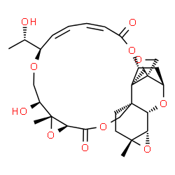 ChemSpider 2D Image | (1R,3S,4S,6R,9R,13S,15R,16S,19R,20Z,22Z,26R,27S,28S)-16-Hydroxy-19-[(1S)-1-hydroxyethyl]-6,15,27-trimethyl-12H,24H-spiro[2,5,11,14,18,25-hexaoxahexacyclo[24.2.1.0~3,9~.0~4,6~.0~9,27~.0~13,15~]nonacosa
-20,22-diene-28,2'-oxirane]-12,24-dione | C29H38O11