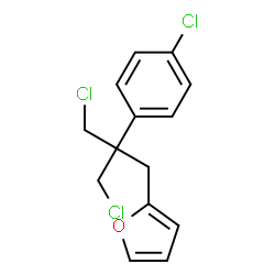 ChemSpider 2D Image | 2-[3-Chloro-2-(chloromethyl)-2-(4-chlorophenyl)propyl]furan | C14H13Cl3O