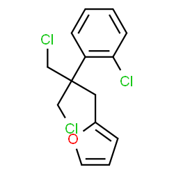 ChemSpider 2D Image | 2-[3-Chloro-2-(chloromethyl)-2-(2-chlorophenyl)propyl]furan | C14H13Cl3O