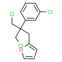 ChemSpider 2D Image | 2-[3-Chloro-2-(chloromethyl)-2-(3-chlorophenyl)propyl]furan | C14H13Cl3O