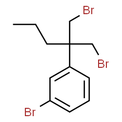 ChemSpider 2D Image | 1-Bromo-3-[1-bromo-2-(bromomethyl)-2-pentanyl]benzene | C12H15Br3
