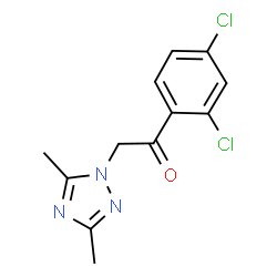 ChemSpider 2D Image | 1-(2,4-Dichlorophenyl)-2-(3,5-dimethyl-1H-1,2,4-triazol-1-yl)ethanone | C12H11Cl2N3O