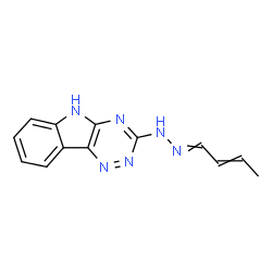 ChemSpider 2D Image | 3-[2-(2-Buten-1-ylidene)hydrazino]-5H-[1,2,4]triazino[5,6-b]indole | C13H12N6