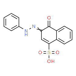 ChemSpider 2D Image | 4-Oxo-3-(phenylhydrazono)-3,4-dihydro-1-naphthalenesulfonic acid | C16H12N2O4S