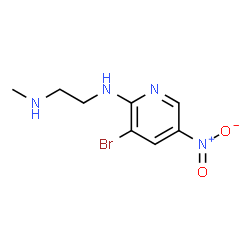 ChemSpider 2D Image | N-(3-Bromo-5-nitro-2-pyridinyl)-N'-methyl-1,2-ethanediamine | C8H11BrN4O2