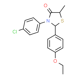 ChemSpider 2D Image | Thiazolidin-4-one, 3-(4-chlorophenyl)-2-(4-ethoxyphenyl)-5-methyl- | C18H18ClNO2S