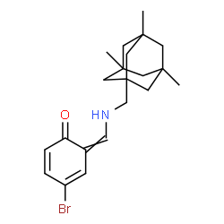 ChemSpider 2D Image | 4-Bromo-6-({[(3,5,7-trimethyladamantan-1-yl)methyl]amino}methylene)-2,4-cyclohexadien-1-one | C21H28BrNO
