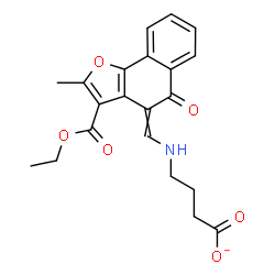 ChemSpider 2D Image | 4-({[3-(Ethoxycarbonyl)-2-methyl-5-oxonaphtho[1,2-b]furan-4(5H)-ylidene]methyl}amino)butanoate | C21H20NO6