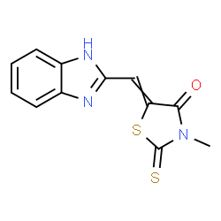 ChemSpider 2D Image | 5-(1H-Benzimidazol-2-ylmethylene)-3-methyl-2-thioxo-1,3-thiazolidin-4-one | C12H9N3OS2
