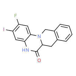 ChemSpider 2D Image | 2-Fluoro-3-iodo-7,12-dihydro-5H-isoquinolino[2,3-a]quinoxalin-6(6aH)-one | C16H12FIN2O
