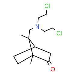 ChemSpider 2D Image | 7-{[Bis(2-chloroethyl)amino]methyl}-1,7-dimethylbicyclo[2.2.1]heptan-2-one | C14H23Cl2NO