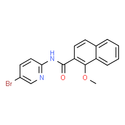 ChemSpider 2D Image | N-(5-Bromo-2-pyridinyl)-1-methoxy-2-naphthamide | C17H13BrN2O2
