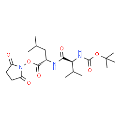 ChemSpider 2D Image | 2,5-Dioxo-1-pyrrolidinyl N-{[(2-methyl-2-propanyl)oxy]carbonyl}-L-valyl-L-leucinate | C20H33N3O7