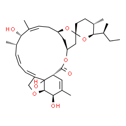 ChemSpider 2D Image | (1'R,2R,4'S,5S,6R,8'R,10'Z,12'S,13'S,14'Z,20'R,21'R)-6-[(2S)-2-Butanyl]-12',21',24'-trihydroxy-5,11',13',22'-tetramethyl-3,4,5,6-tetrahydro-2'H-spiro[pyran-2,6'-[3,7,19]trioxatetracyclo[15.6.1.1~4,8~.
0~20,24~]pentacosa[10,14,16,22]tetraen]-2'-one | C34H50O8