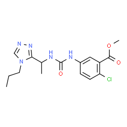 ChemSpider 2D Image | Methyl 2-chloro-5-({[1-(4-propyl-4H-1,2,4-triazol-3-yl)ethyl]carbamoyl}amino)benzoate | C16H20ClN5O3