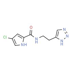 ChemSpider 2D Image | 4-Chloro-N-[2-(1H-1,2,3-triazol-5-yl)ethyl]-1H-pyrrole-2-carboxamide | C9H10ClN5O