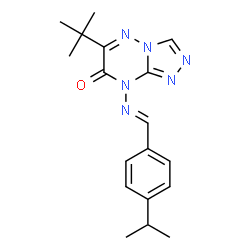 ChemSpider 2D Image | 6-tert-Butyl-8-{[(E)-(4-isopropylphenyl)methylene]amino}[1,2,4]triazolo[4,3-b][1,2,4]triazin-7(8H)-one | C18H22N6O
