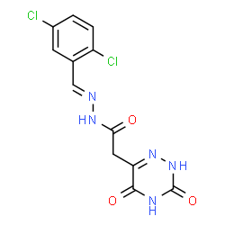 ChemSpider 2D Image | N'-[(E)-(2,5-Dichlorophenyl)methylene]-2-(3,5-dihydroxy-1,2,4-triazin-6-yl)acetohydrazide | C12H9Cl2N5O3