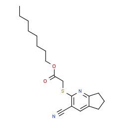 ChemSpider 2D Image | Octyl [(3-cyano-6,7-dihydro-5H-cyclopenta[b]pyridin-2-yl)sulfanyl]acetate | C19H26N2O2S