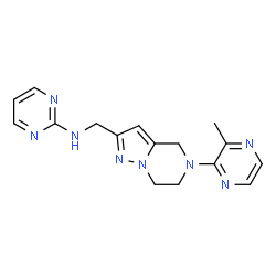 ChemSpider 2D Image | N-{[5-(3-Methyl-2-pyrazinyl)-4,5,6,7-tetrahydropyrazolo[1,5-a]pyrazin-2-yl]methyl}-2-pyrimidinamine | C16H18N8