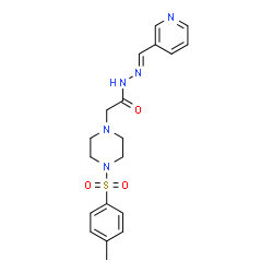 ChemSpider 2D Image | 2-{4-[(4-Methylphenyl)sulfonyl]-1-piperazinyl}-N'-[(E)-3-pyridinylmethylene]acetohydrazide | C19H23N5O3S
