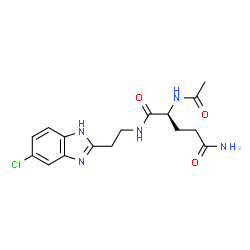 ChemSpider 2D Image | N~2~-Acetyl-N~1~-[2-(5-chloro-1H-benzimidazol-2-yl)ethyl]-L-glutamamide | C16H20ClN5O3
