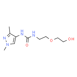 ChemSpider 2D Image | 1-(1,3-Dimethyl-1H-pyrazol-4-yl)-3-[2-(2-hydroxyethoxy)ethyl]urea | C10H18N4O3