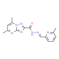 ChemSpider 2D Image | 5,7-Dimethyl-N'-[(E)-(6-methyl-2-pyridinyl)methylene][1,2,4]triazolo[1,5-a]pyrimidine-2-carbohydrazide | C15H15N7O