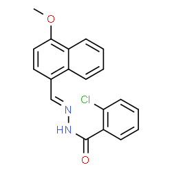 ChemSpider 2D Image | 2-Chloro-N'-[(E)-(4-methoxy-1-naphthyl)methylene]benzohydrazide | C19H15ClN2O2