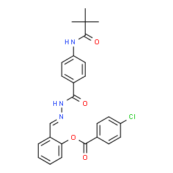 ChemSpider 2D Image | 2-[(E)-({4-[(2,2-Dimethylpropanoyl)amino]benzoyl}hydrazono)methyl]phenyl 4-chlorobenzoate | C26H24ClN3O4