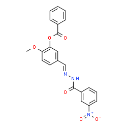 ChemSpider 2D Image | 2-Methoxy-5-{(E)-[(3-nitrobenzoyl)hydrazono]methyl}phenyl benzoate | C22H17N3O6