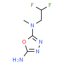 ChemSpider 2D Image | N-(2,2-Difluoroethyl)-N-methyl-1,3,4-oxadiazole-2,5-diamine | C5H8F2N4O