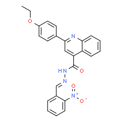 ChemSpider 2D Image | 2-(4-Ethoxyphenyl)-N'-[(E)-(2-nitrophenyl)methylene]-4-quinolinecarbohydrazide | C25H20N4O4