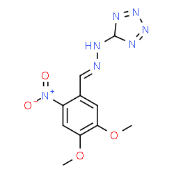 ChemSpider 2D Image | 5-[(2E)-2-(4,5-Dimethoxy-2-nitrobenzylidene)hydrazino]-5H-tetrazole | C10H11N7O4