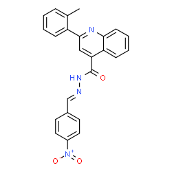 ChemSpider 2D Image | 2-(2-Methylphenyl)-N'-[(E)-(4-nitrophenyl)methylene]-4-quinolinecarbohydrazide | C24H18N4O3