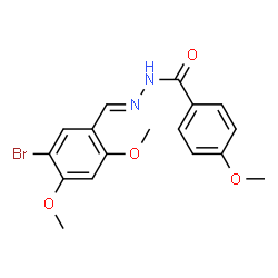 ChemSpider 2D Image | N'-[(E)-(5-Bromo-2,4-dimethoxyphenyl)methylene]-4-methoxybenzohydrazide | C17H17BrN2O4