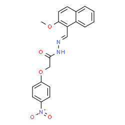 ChemSpider 2D Image | N'-[(E)-(2-Methoxy-1-naphthyl)methylene]-2-(4-nitrophenoxy)acetohydrazide | C20H17N3O5