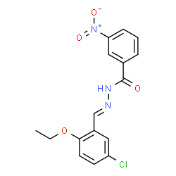 ChemSpider 2D Image | N'-[(E)-(5-Chloro-2-ethoxyphenyl)methylene]-3-nitrobenzohydrazide | C16H14ClN3O4