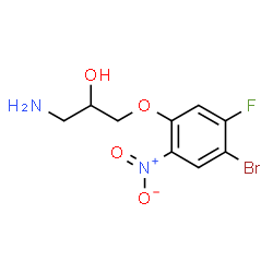 ChemSpider 2D Image | 1-Amino-3-(4-bromo-5-fluoro-2-nitrophenoxy)-2-propanol | C9H10BrFN2O4