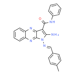 ChemSpider 2D Image | 2-Amino-1-[(E)-(4-methylbenzylidene)amino]-N-phenyl-1H-pyrrolo[2,3-b]quinoxaline-3-carboxamide | C25H20N6O
